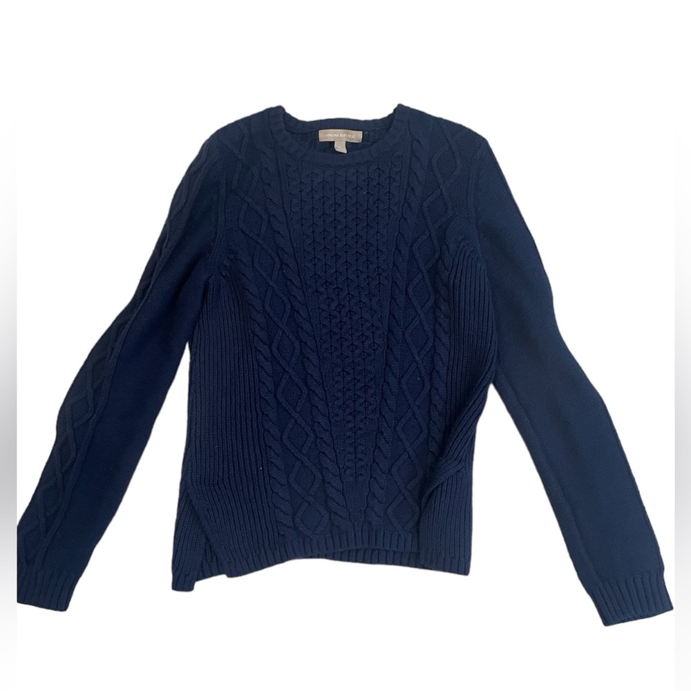 Banana Republic navy blue cable knit sweater large